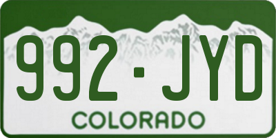 CO license plate 992JYD