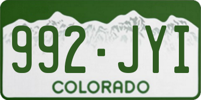 CO license plate 992JYI