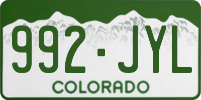 CO license plate 992JYL