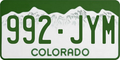 CO license plate 992JYM