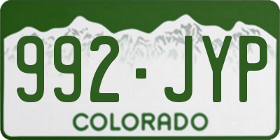 CO license plate 992JYP