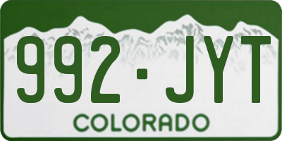 CO license plate 992JYT