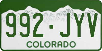 CO license plate 992JYV