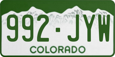 CO license plate 992JYW