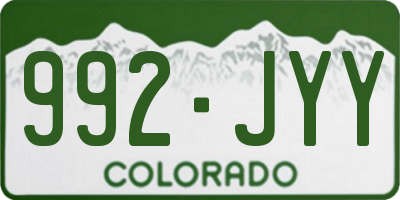 CO license plate 992JYY