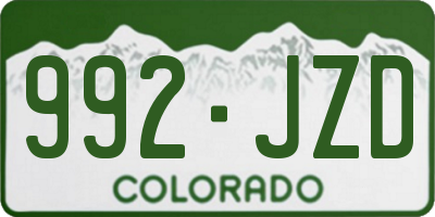CO license plate 992JZD