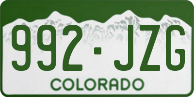 CO license plate 992JZG