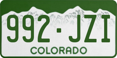 CO license plate 992JZI
