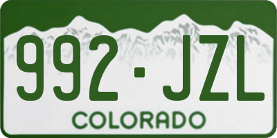 CO license plate 992JZL