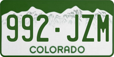 CO license plate 992JZM