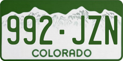 CO license plate 992JZN