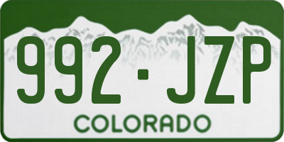 CO license plate 992JZP