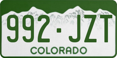 CO license plate 992JZT
