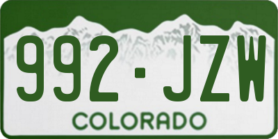 CO license plate 992JZW