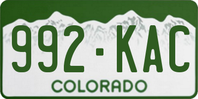CO license plate 992KAC