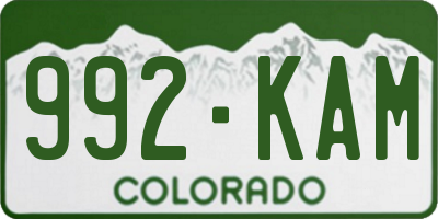 CO license plate 992KAM