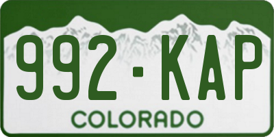 CO license plate 992KAP