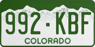 CO license plate 992KBF