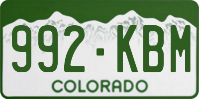 CO license plate 992KBM