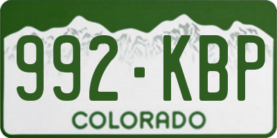 CO license plate 992KBP