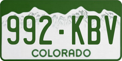 CO license plate 992KBV