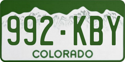 CO license plate 992KBY