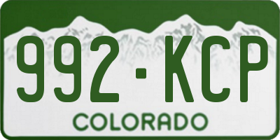 CO license plate 992KCP