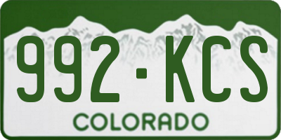 CO license plate 992KCS