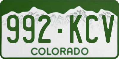CO license plate 992KCV