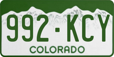CO license plate 992KCY