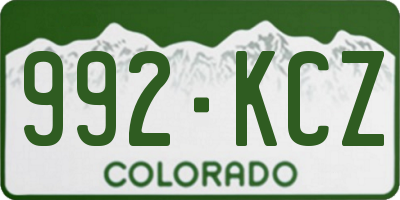 CO license plate 992KCZ