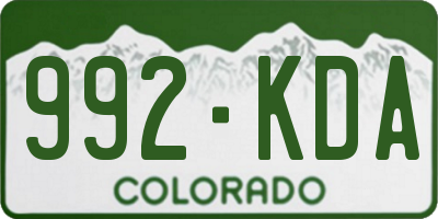 CO license plate 992KDA