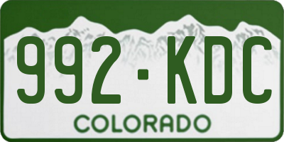 CO license plate 992KDC