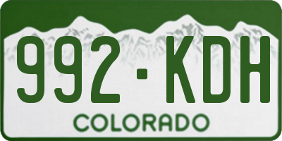 CO license plate 992KDH