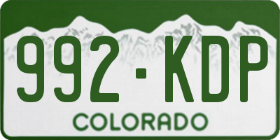 CO license plate 992KDP
