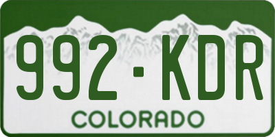 CO license plate 992KDR