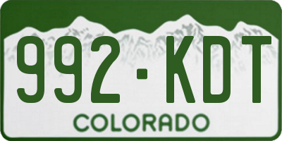 CO license plate 992KDT