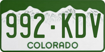 CO license plate 992KDV