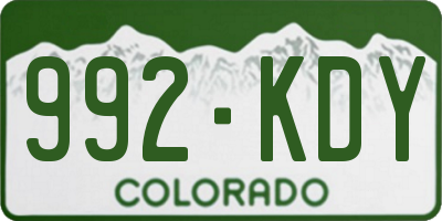 CO license plate 992KDY