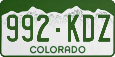 CO license plate 992KDZ