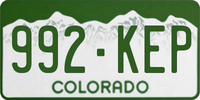CO license plate 992KEP