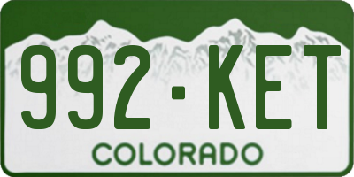 CO license plate 992KET