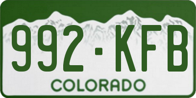 CO license plate 992KFB