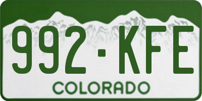 CO license plate 992KFE