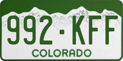 CO license plate 992KFF