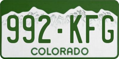 CO license plate 992KFG