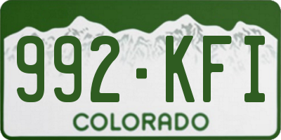 CO license plate 992KFI