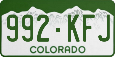 CO license plate 992KFJ