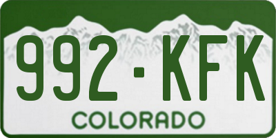 CO license plate 992KFK