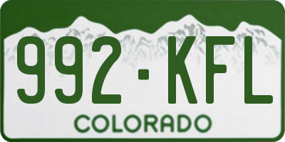 CO license plate 992KFL